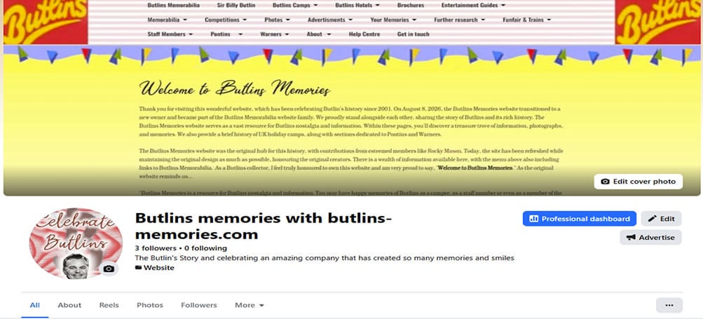 Butlin's Memories Page on Facebook