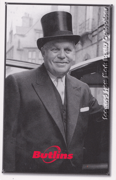 Sir Billy Butlin postcard in London