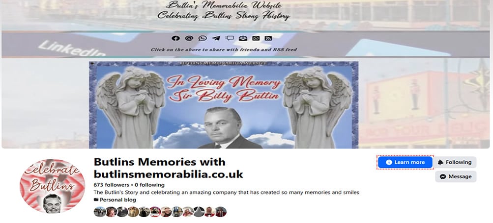 Butlin's Memorabilia Page on Facebook