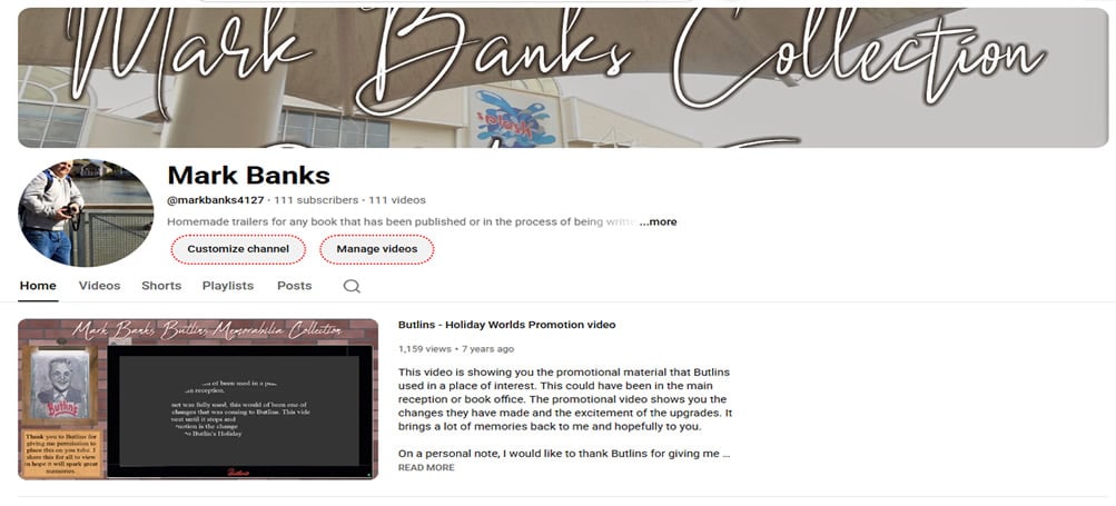 Butlin's Memorabilia on YouTube