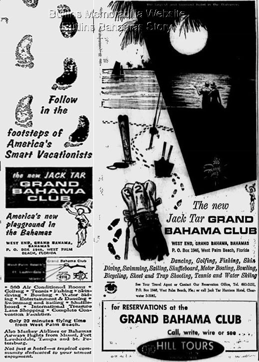 Jack Tars Grand Bahama Adverts