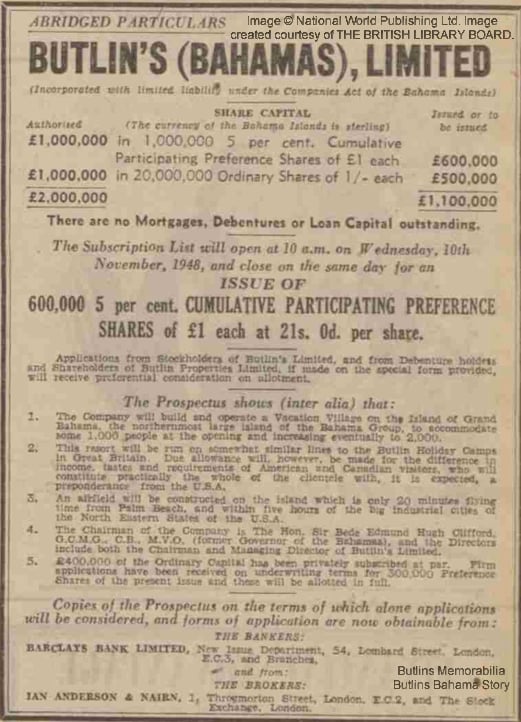 Yorkshire Post and Leeds Intelligencer - Monday 08 November 1948 - Butlins Memorabilia Butlins Bahamas Story