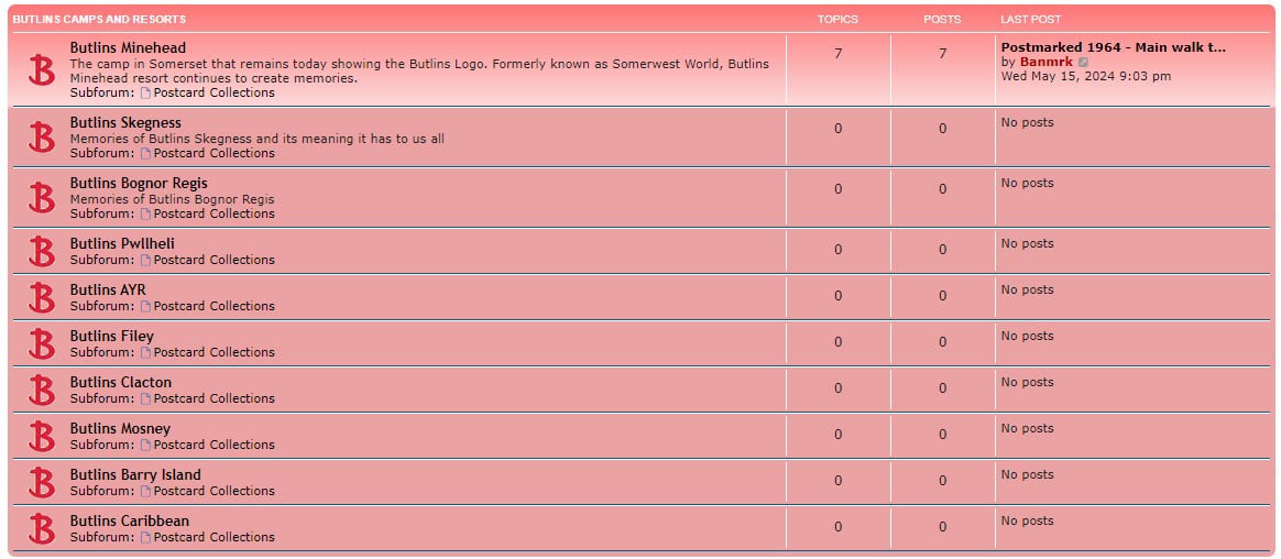 Butlins Memorabilia Website Forum